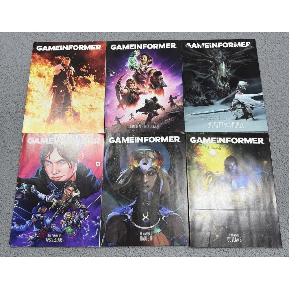 Game Informer Magazine Lot‎ 6 Color Dragon Age Veilguard Hades II Apex Legends